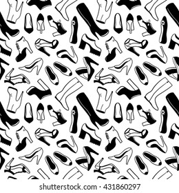 Women's shoes pattern black and white
