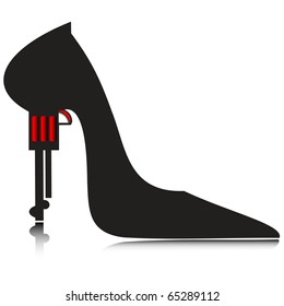 Women's Shoes pistol.Vector