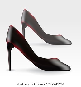Womens shoes realistic vector illustration.