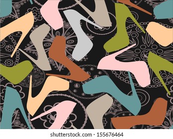 Women`s shoes seamless pattern
