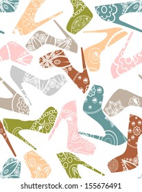 Women`s shoes seamless pattern