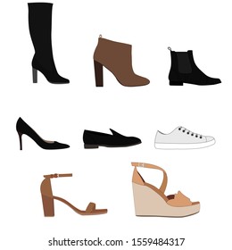 Women's shoes set vector illustration