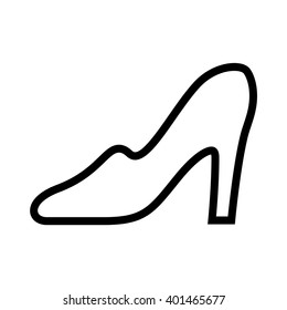 Women's shoes. Vector icon. Black and white illustration. Line drawing.