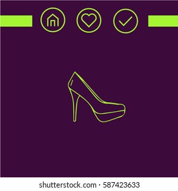 women's shoes  vector  icon. flat icon. design logo. moda