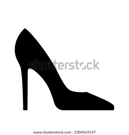Women's shoes vector icon. Isolated black glyph on white background. Best for seamless patterns, print, apps, web, logo and brand design.