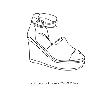 Women's shoes. Vector line icon-continuous line drawing