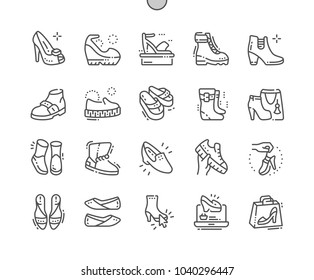 Women's shoes Well-crafted Pixel Perfect Vector Thin Line Icons 30 2x Grid for Web Graphics and Apps. Simple Minimal Pictogram