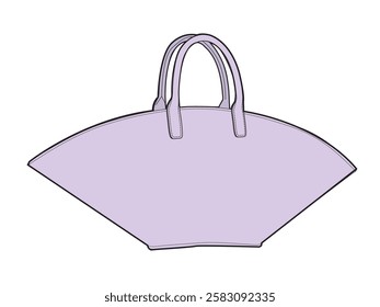 Women's shopper bag or tote bag vector design technical illustration by adobe illustrator.