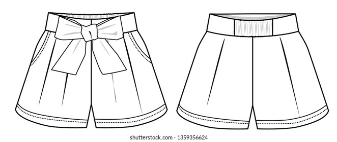 Women's Shorts with Bow Tie
vector template for design
