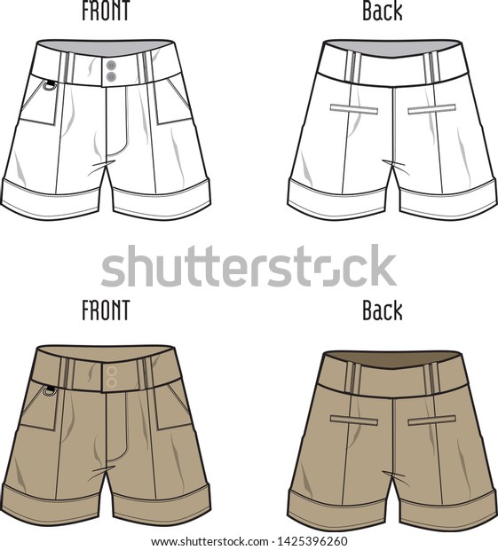 ladies shorts vector