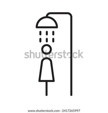 women's shower icon. Line vector icon on white background. High quality design element. Editable linear style stroke. Vector icon