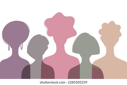 Women's  silhouette. Women's community, groups of women 