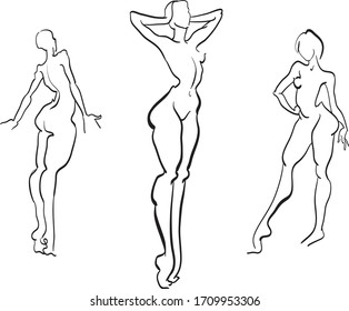 women's silhouettes in different poses