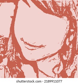 women's sketch. Women's figures In different poses . Vector Art Collage of women's bodies.