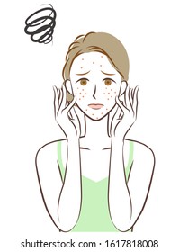 Women's skin problems
Acne illustration