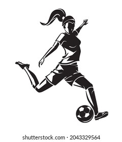Women's Soccer, Athlete Kicking the Ball