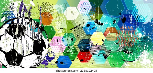 womens soccer, football, illustration with paint strokes and splashes, grungy mockup, great soccer event