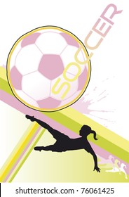women's soccer poster vector