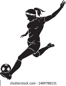 Women's Soccer Sport Action, Ball Kicking