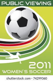 women's soccer, vector poster