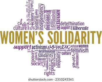 Women's Solidarity word cloud conceptual design isolated on white background.