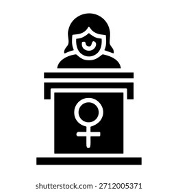 Women's Speech icon or logo isolated sign symbol vector illustration - high quality black style vector icons