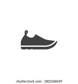Women's sport shoe vector icon. filled flat sign for mobile concept and web design. Sneakers shoes glyph icon. Symbol, logo illustration. Vector graphics