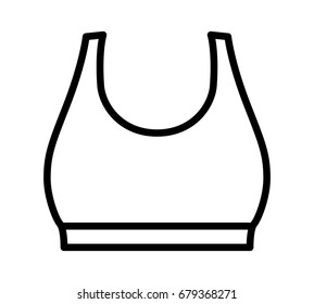 Women's sports bra exercise top line art vector icon for fashion apps and websites