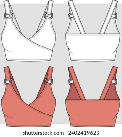 Womens Sports bra flat sketch