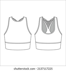 Women's sports bra vector mockup