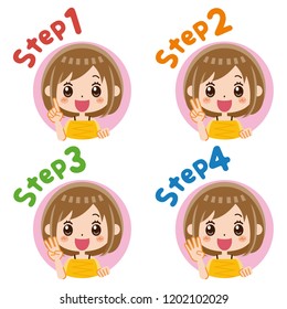 Women's step icon.