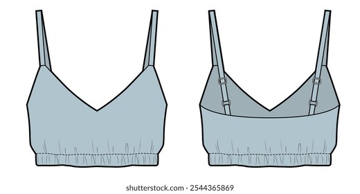 Women's strappy crop top. Technical illustration