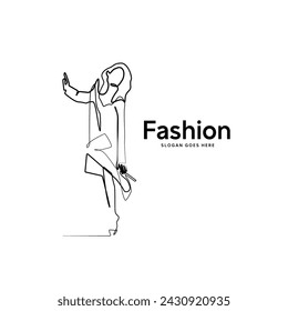 women's style logo. vector illustration of a woman wearing high heels. for women's clothing logos, women's styles, shoe stores, women's clothing stores