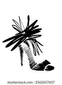 Women's stylish fashion shoes, abstract hand drawn vector illustration