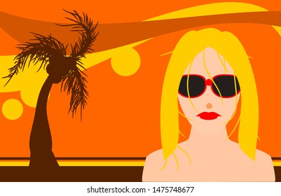 Women's summer Coconut trees and beaches