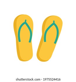 Women's summer flip-flops. Flat vector illustration isolated on a white background.