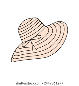 Women's summer hat line color icon. Sign for web page, mobile app, button, logo. Vector isolated button. Editable stroke.
