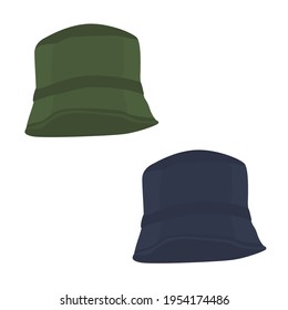 Women's summer hat. Set. Vector illustration. Isolated on a white background.