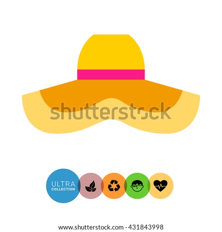 Womens Summer Hat Vector Icon