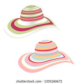 Women's summer hat. Vector illustration. Isolated on a white background.