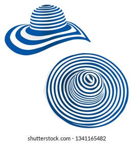 Women's summer hat. Vector illustration. Isolated on a white background.