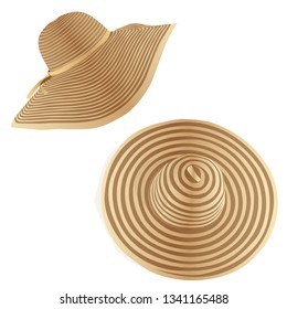 Women's summer hat. Vector illustration. Isolated on a white background.