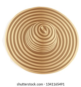 Women's summer hat. Vector illustration. Isolated on a white background.