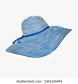 Women's summer hat. Vector illustration. Isolated on a white background.