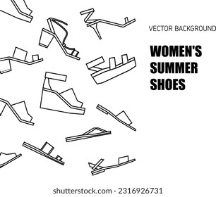 Women's summer shoes isolated on white background