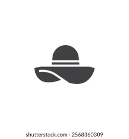 Womens sun hat vector icon. filled flat sign for mobile concept and web design. Brim hat glyph icon. Symbol, logo illustration. Vector graphics