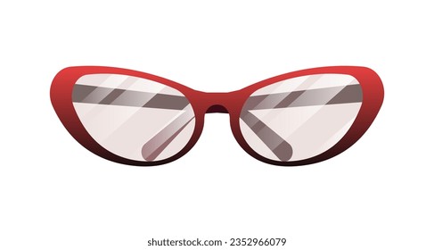 Womens sunglasses concept. Accessory for summer season sunny day. Fashion, trend and style. Template, layout and mock up. Cartoon flat vector illustration isolated on white background