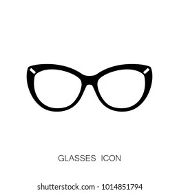 Women's Sunglasses Icon. Vector Illustration. Flat design style. Sunglasses silhouette. Simple icon. 