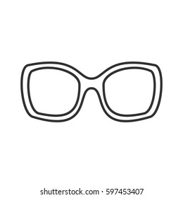 Women's sunglasses linear icon. Thin line illustration. Contour symbol. Vector isolated outline drawing