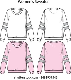 women's sweater for lady vector template pattern